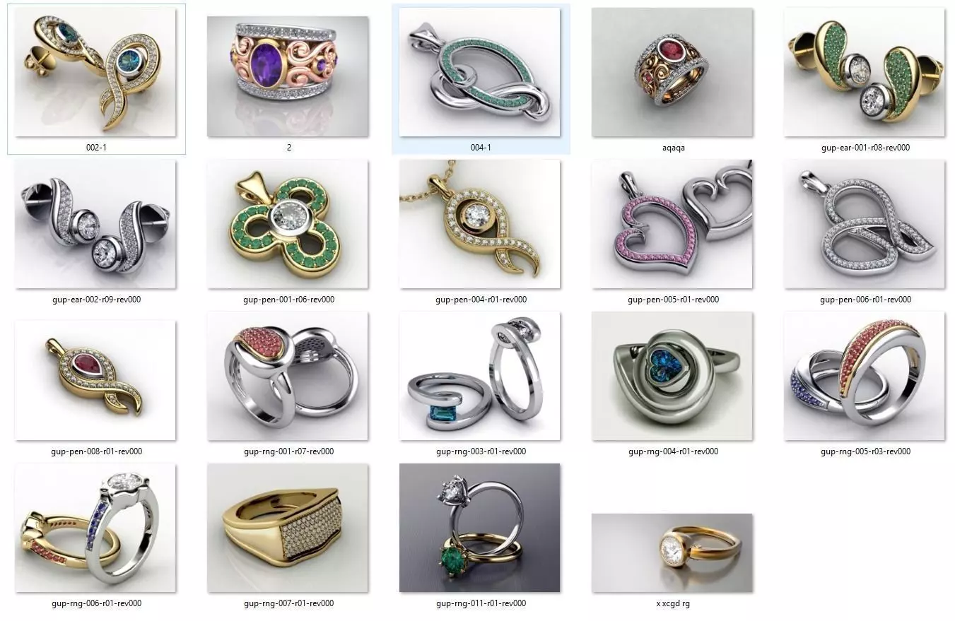 BULK-3DM-With Gems-MIX 18 Files 3D print model_0