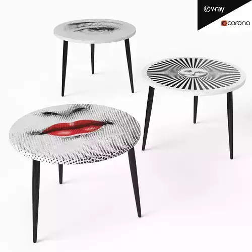 Set Table with lips Low-poly 3D model