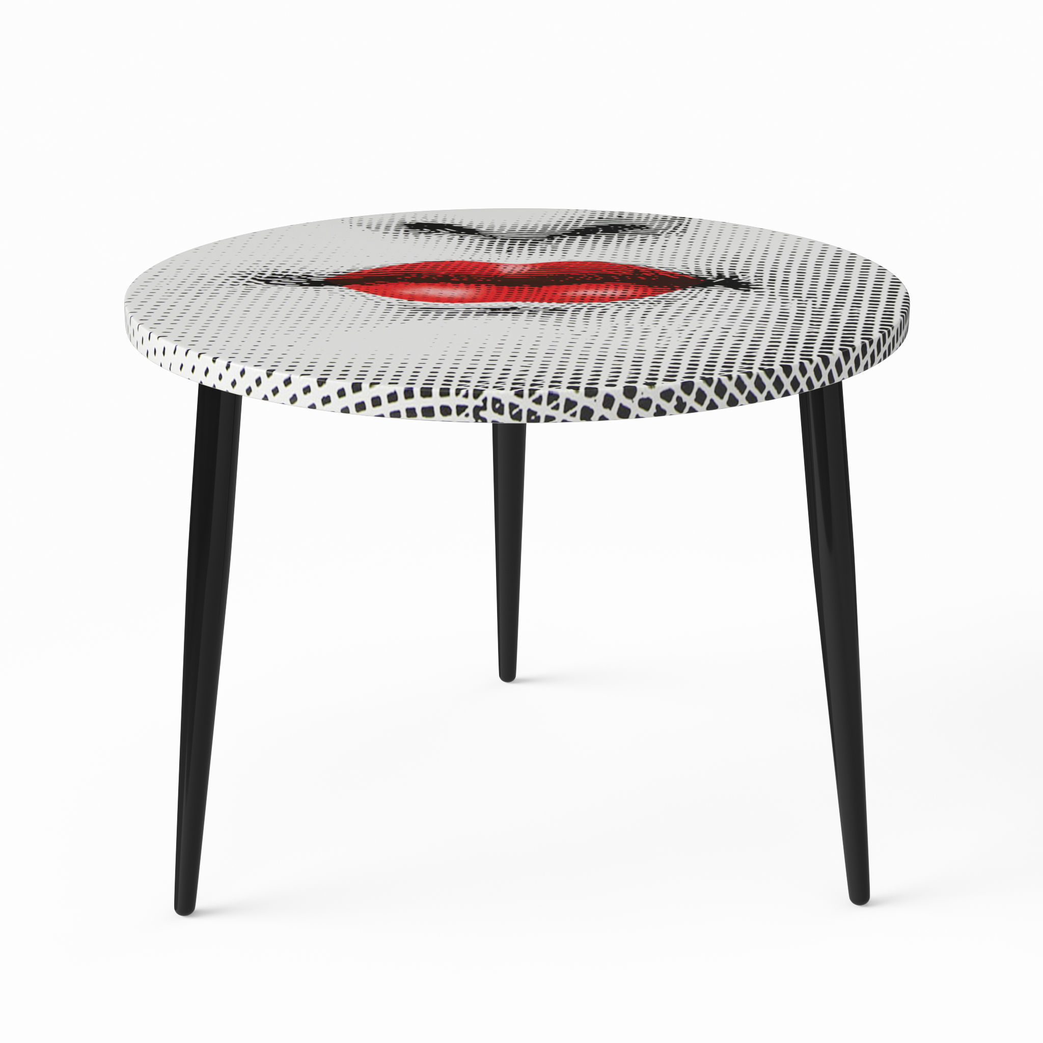 Set Table with lips Low-poly 3D model_1
