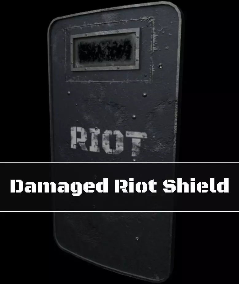 Damaged Riot Shield Low-poly 3D model_0