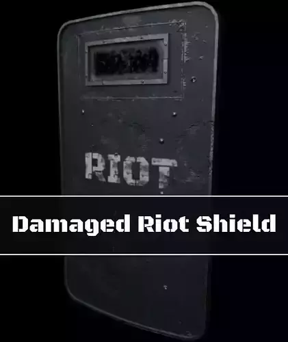 Damaged Riot Shield Low-poly 3D model