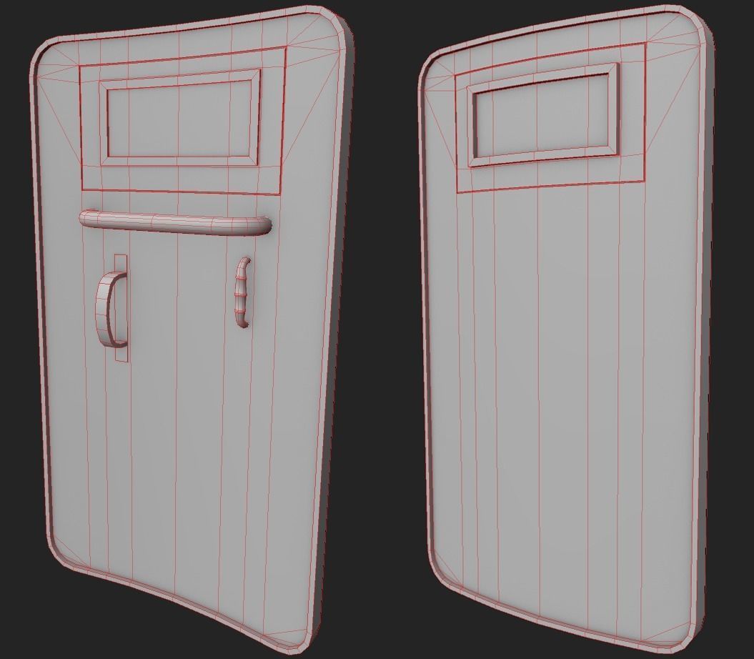 Damaged Riot Shield Low-poly 3D model_2