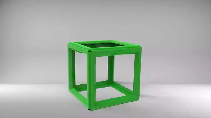 Empty hexahedral with chamfer