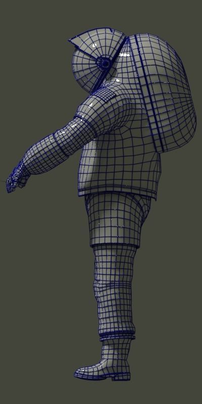 astronaut suit Low-poly 3D model_7