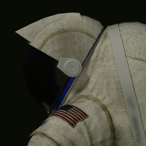astronaut suit Low-poly 3D model_2