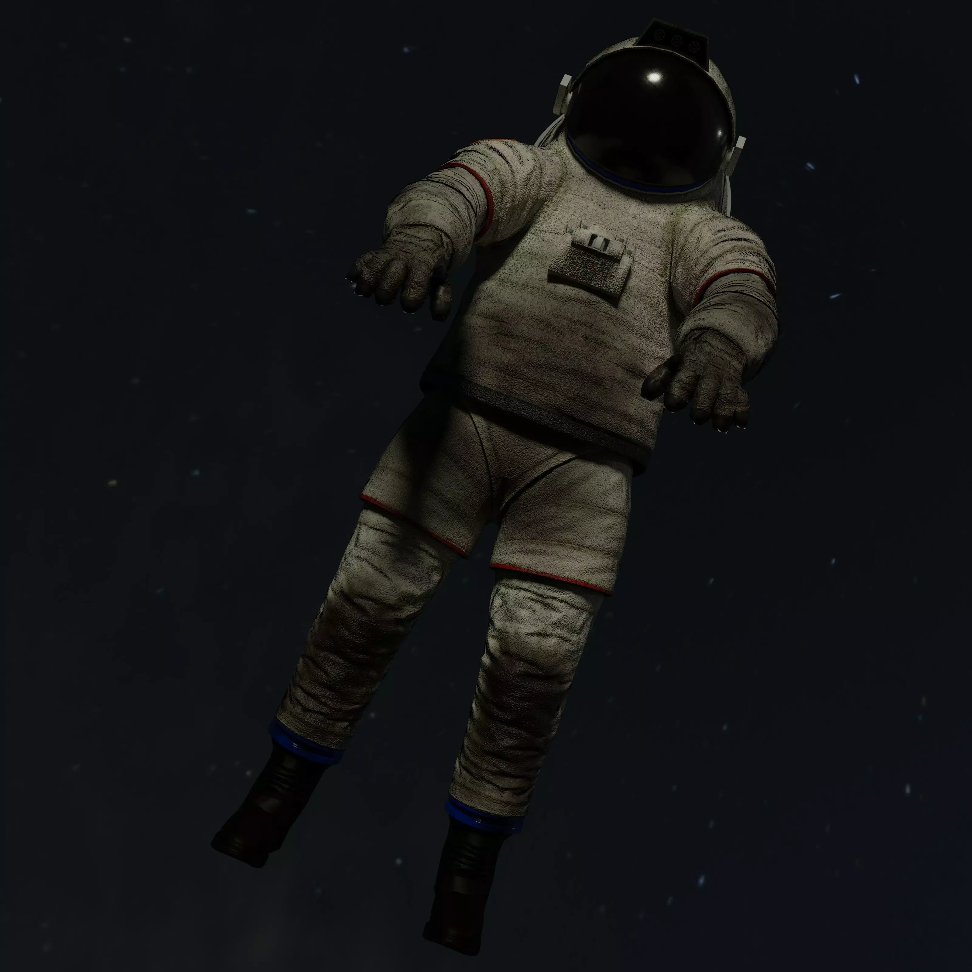 astronaut suit Low-poly 3D model_0