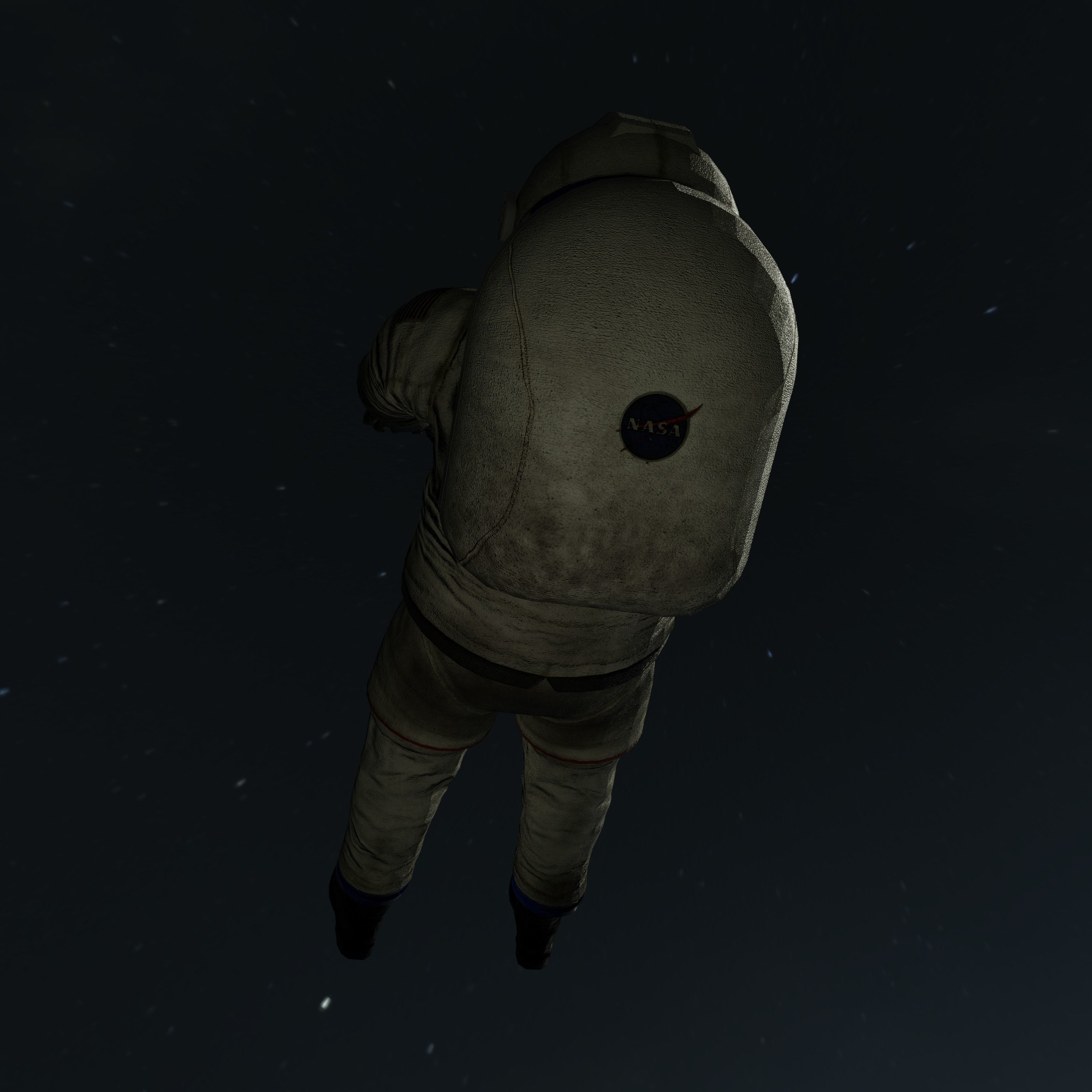 astronaut suit Low-poly 3D model_1