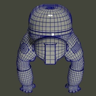 astronaut suit Low-poly 3D model_10