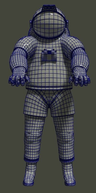 astronaut suit Low-poly 3D model_5