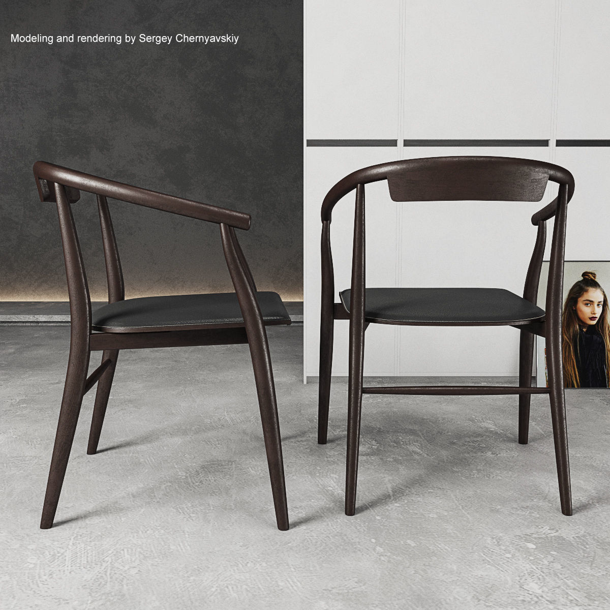 Chairs Jens set 3D model_8