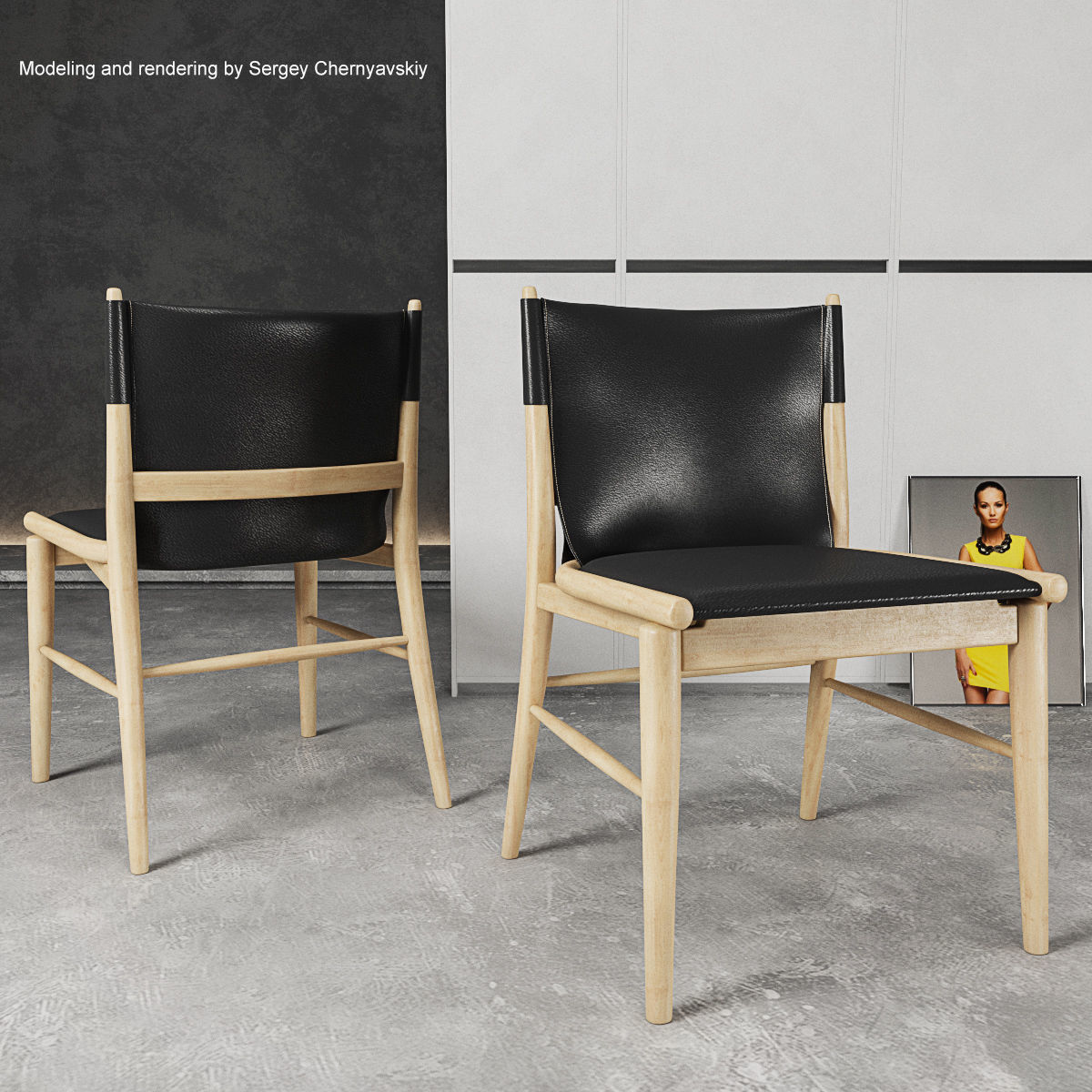 Chairs Jens set 3D model_2