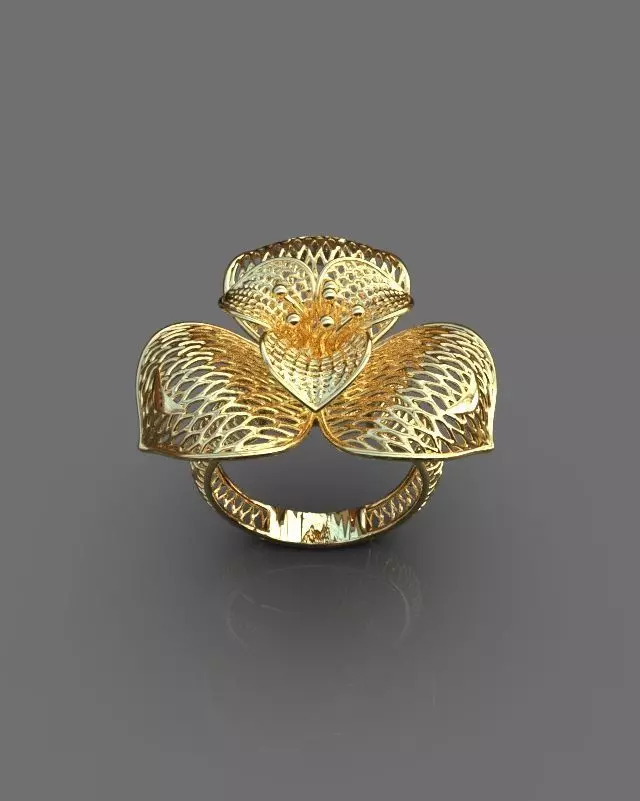 Floral ring 3D print model_0