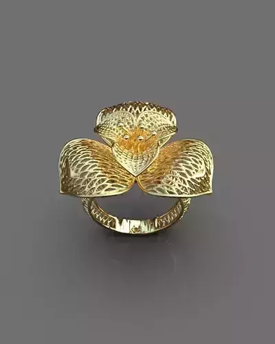 Floral ring 3D print model