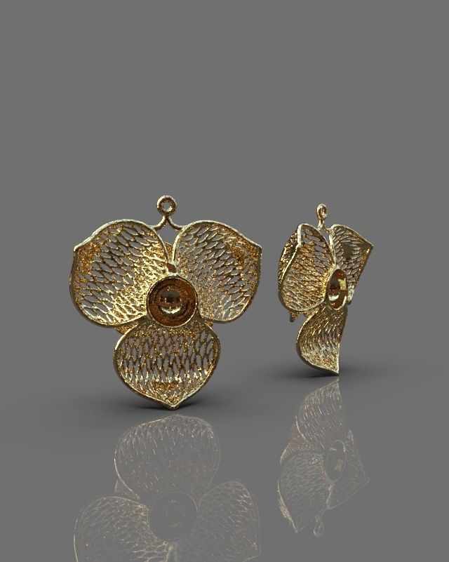 Floral ring 3D print model_7