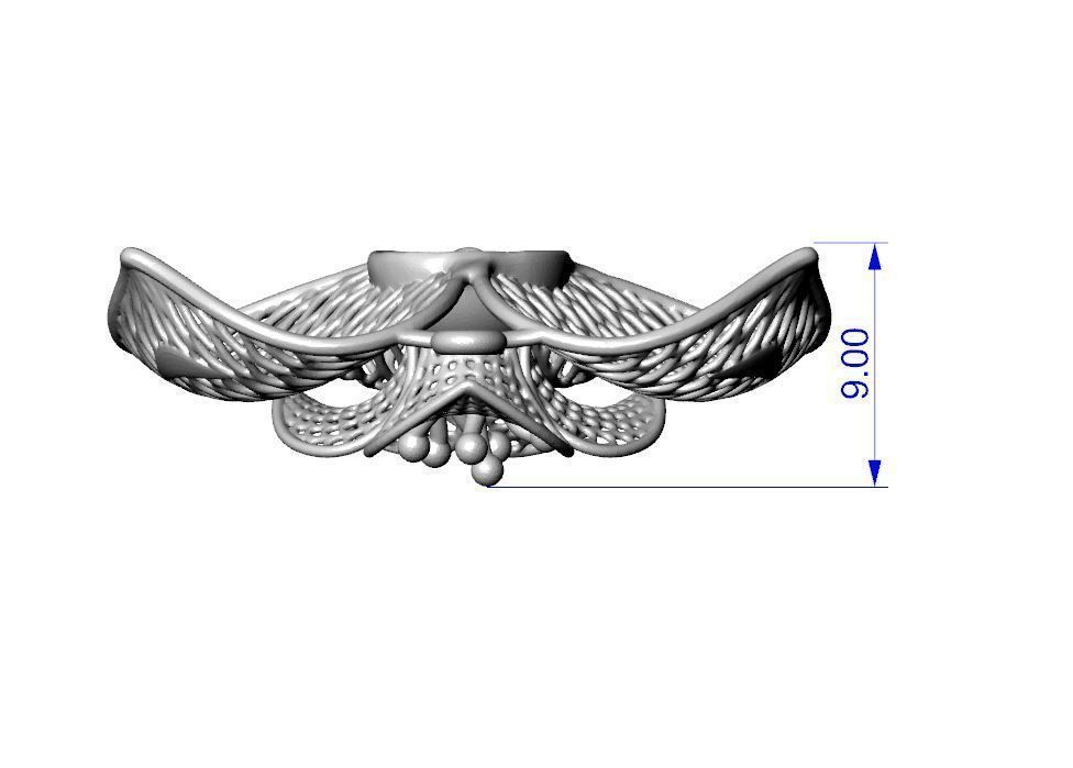 Floral ring 3D print model_20