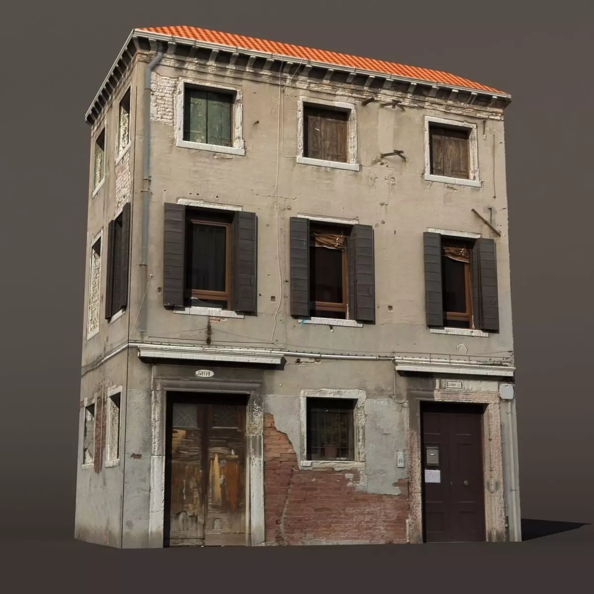 Apartment Building Venice Low Poly 144 3D model_0