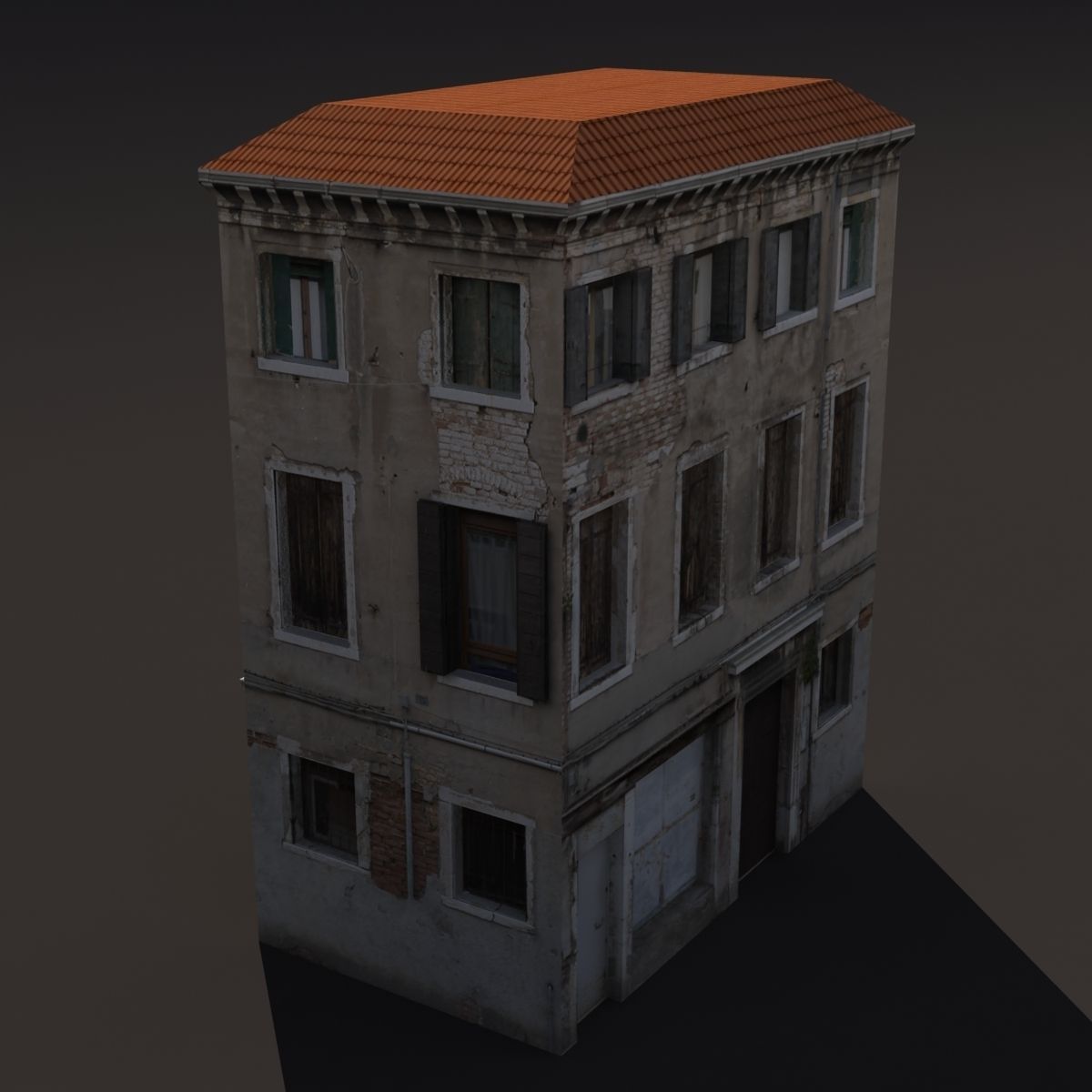 Apartment Building Venice Low Poly 144 3D model_1