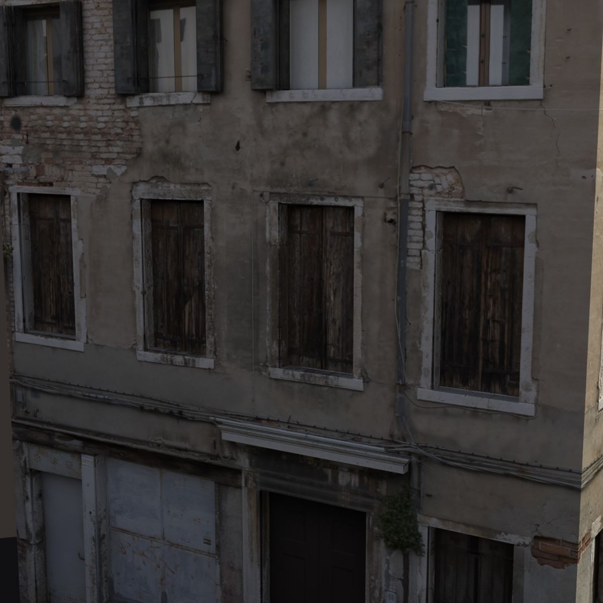 Apartment Building Venice Low Poly 144 3D model_3