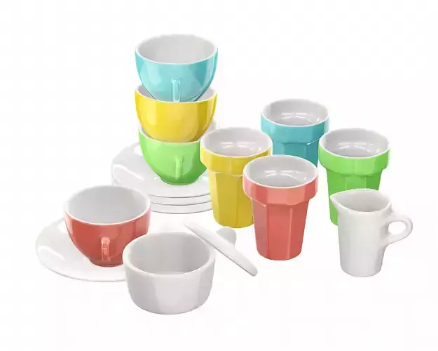 Colorful Tea and Coffee Collection