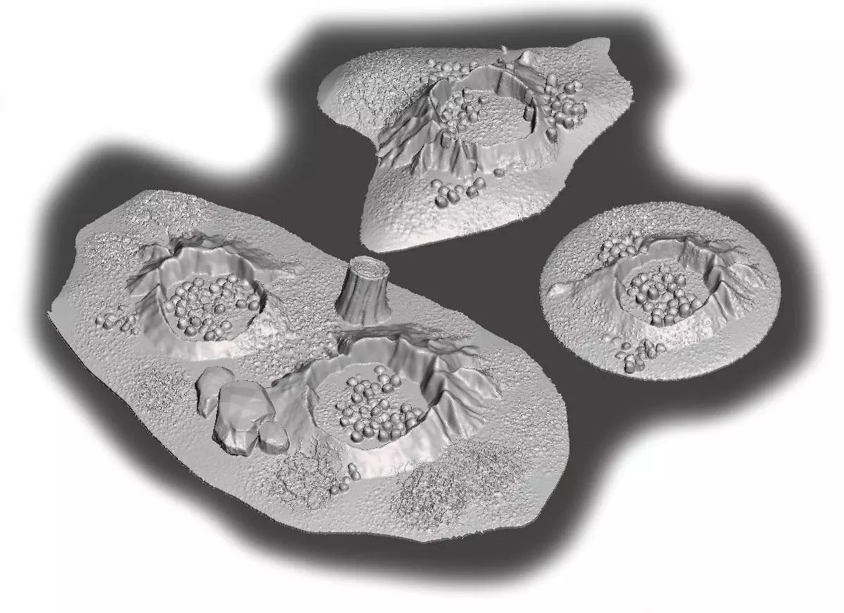 crater set for normly ground and desert or snow - STL File 3D print model