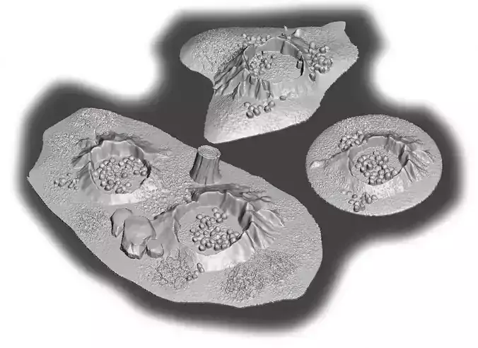 crater set for normly ground and desert or snow - STL File