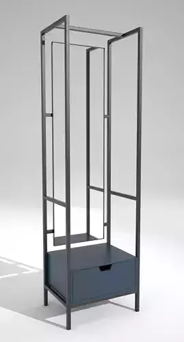 mirror metal wardrobe with drawers