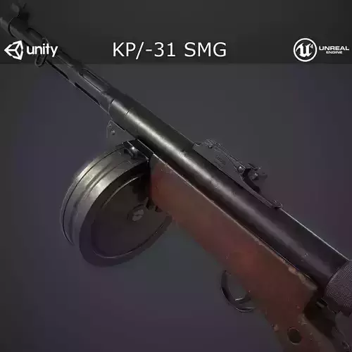 KP31 Submachine Gun Low-poly 3D model