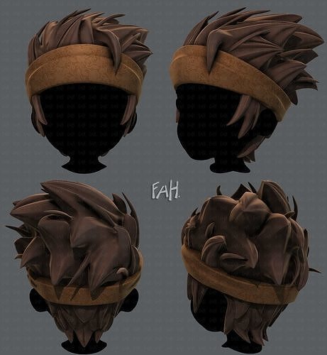 3D Hair style for boy V25 Low-poly 3D model