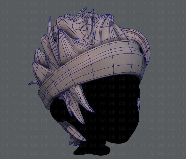 3D Hair style for boy V25 Low-poly 3D model_10