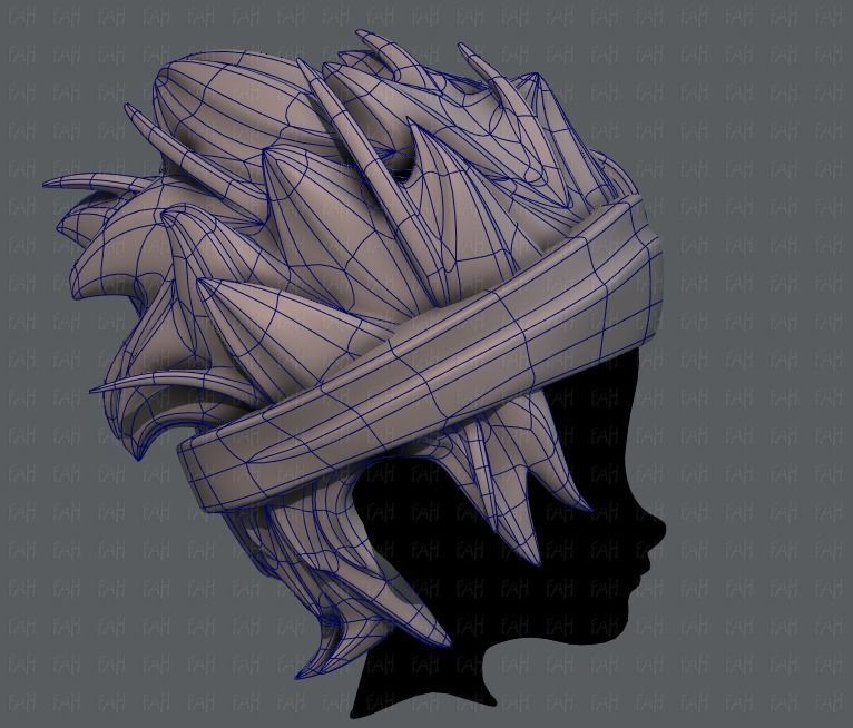 3D Hair style for boy V25 Low-poly 3D model_11