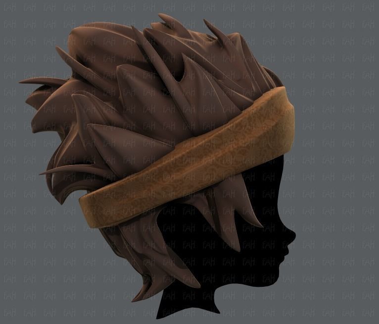 3D Hair style for boy V25 Low-poly 3D model_3