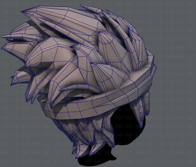 3D Hair style for boy V25 Low-poly 3D model_28