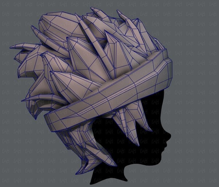 3D Hair style for boy V25 Low-poly 3D model_27