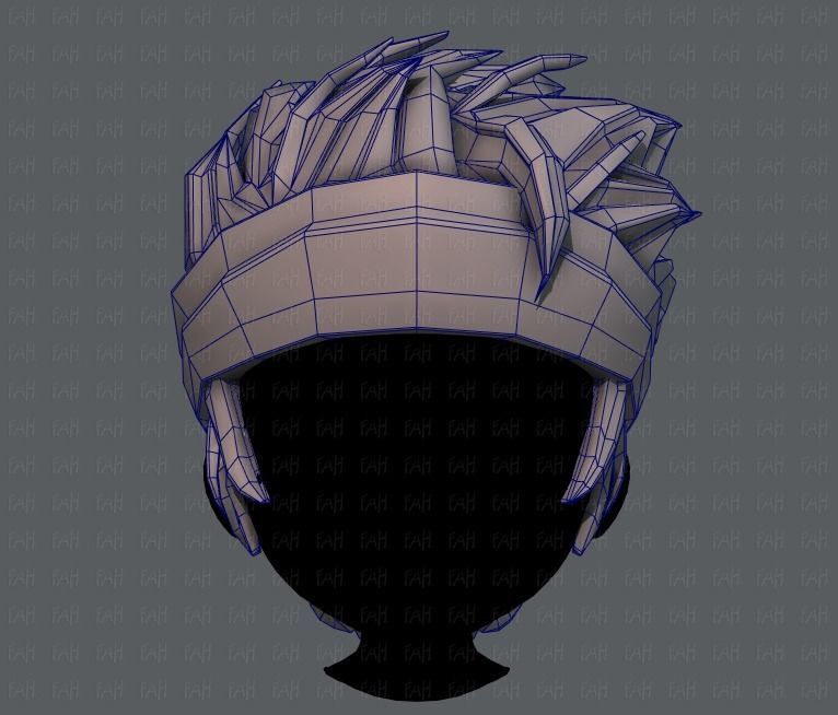 3D Hair style for boy V25 Low-poly 3D model_25
