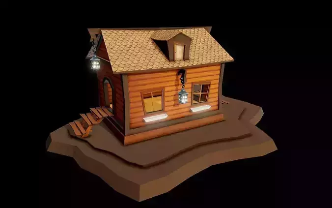Small fairy tale house Low-poly 3D model Small fairy tale house Low-poly 3D model