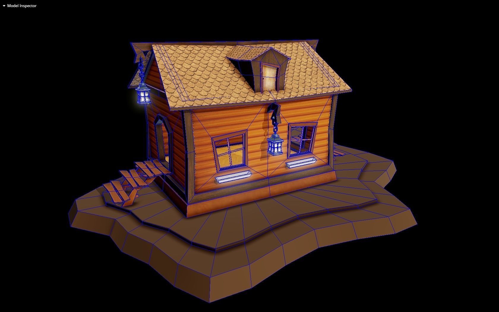 Small fairy tale house Low-poly 3D model_1