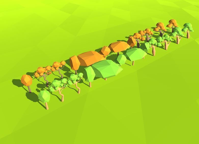 Low Poly Trees Nature Low-poly 3D model_2