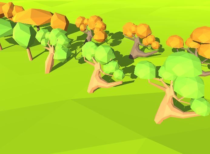 Low Poly Trees Nature Low-poly 3D model_1