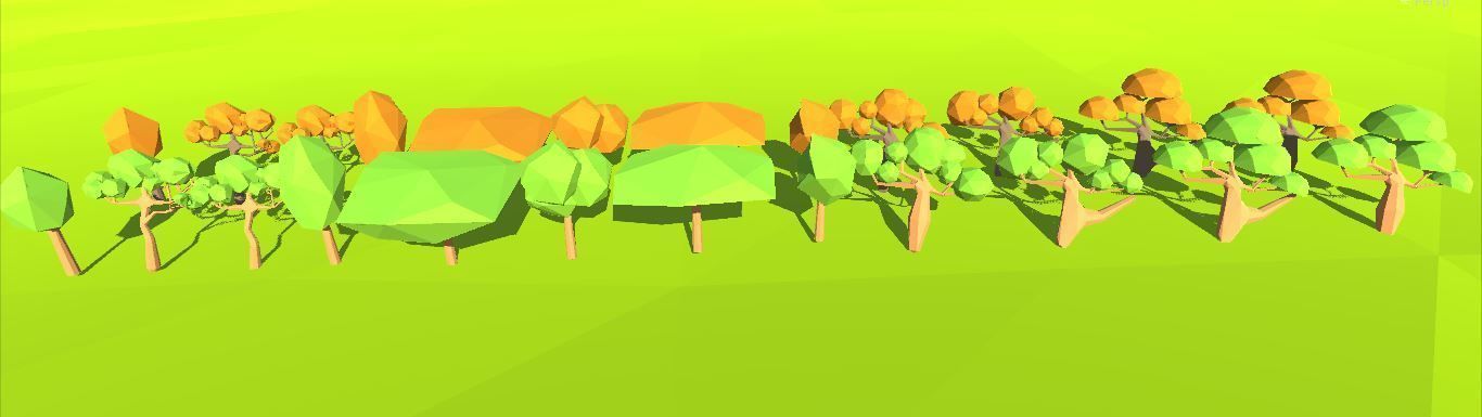 Low Poly Trees Nature Low-poly 3D model_3