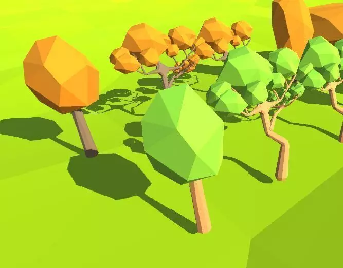 Low Poly Trees Nature Low-poly 3D model_0