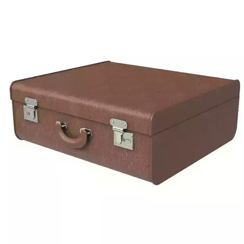 Brown travel suitcase Low-poly 3D model