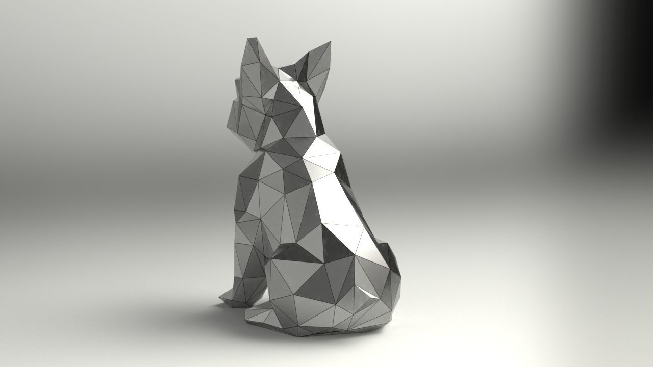 Mirror Dog Decor 3D model_4