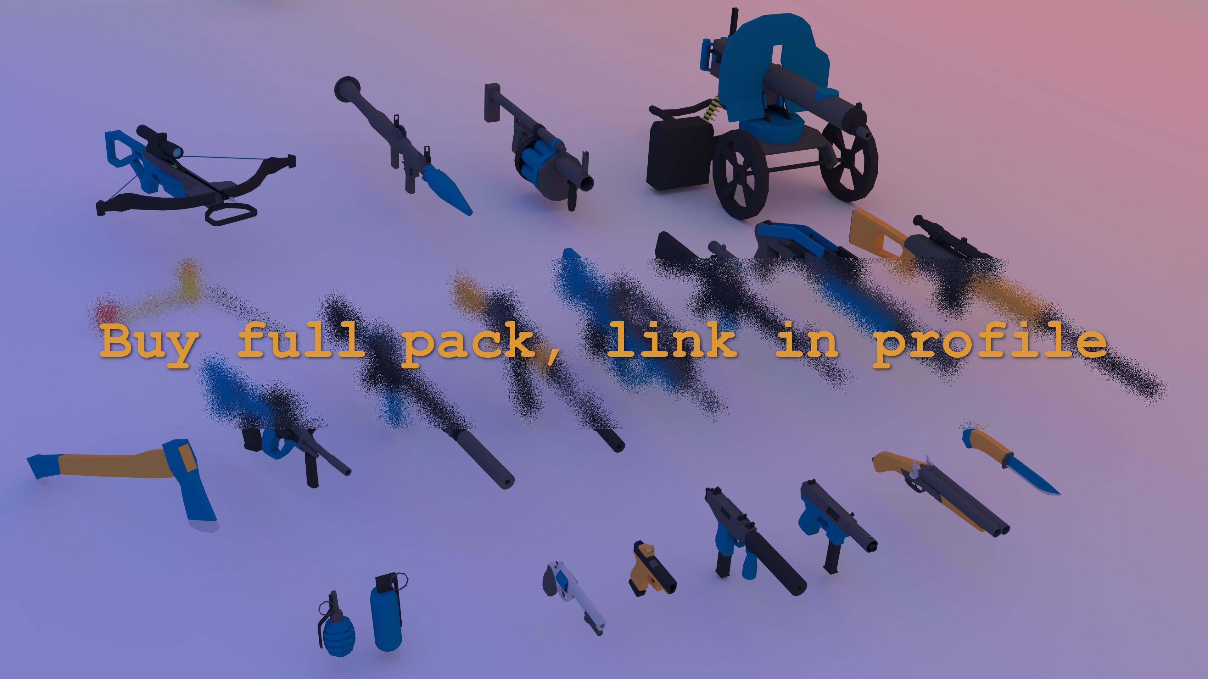  AK 47 low poly Free low-poly 3D model_5