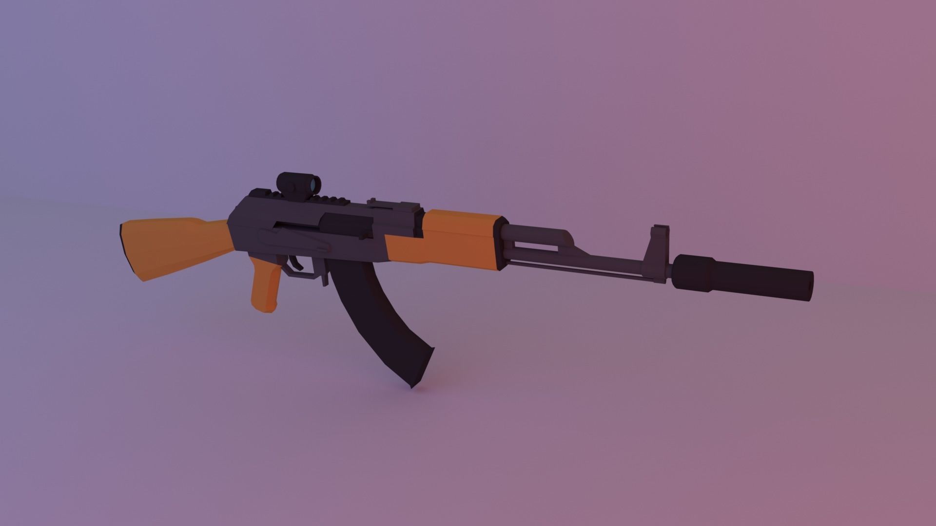  AK 47 low poly Free low-poly 3D model_2
