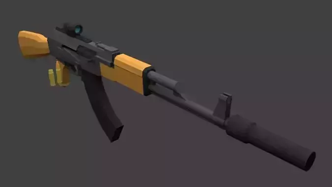  AK 47 low poly Free low-poly 3D model