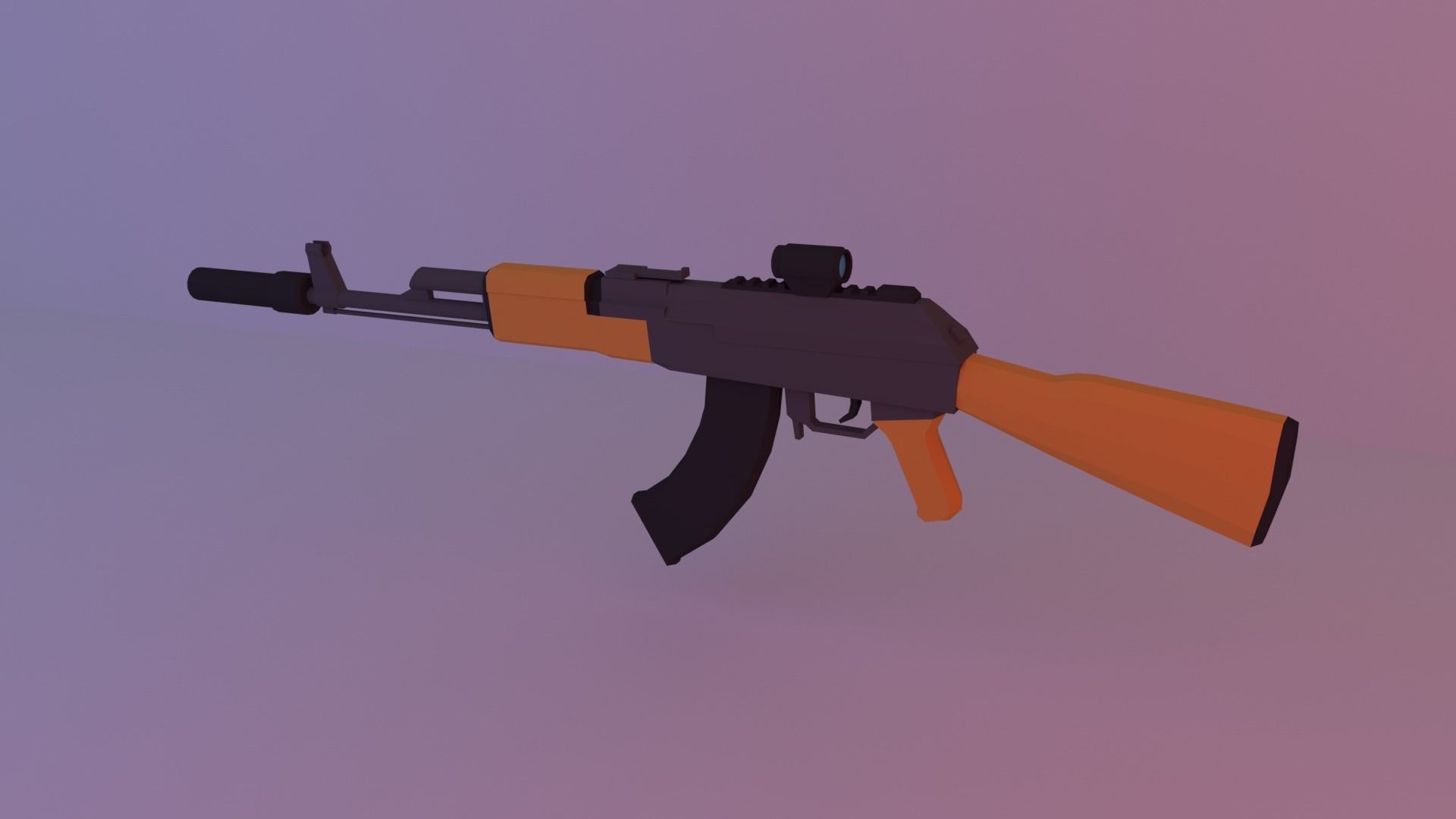  AK 47 low poly Free low-poly 3D model_3