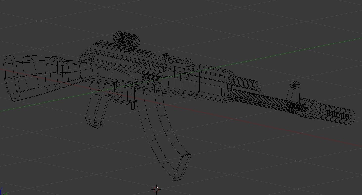 AK 47 low poly Free low-poly 3D model_4