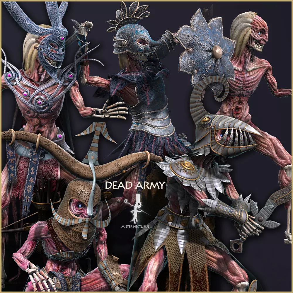 Dead Army Low-poly 3D model_0