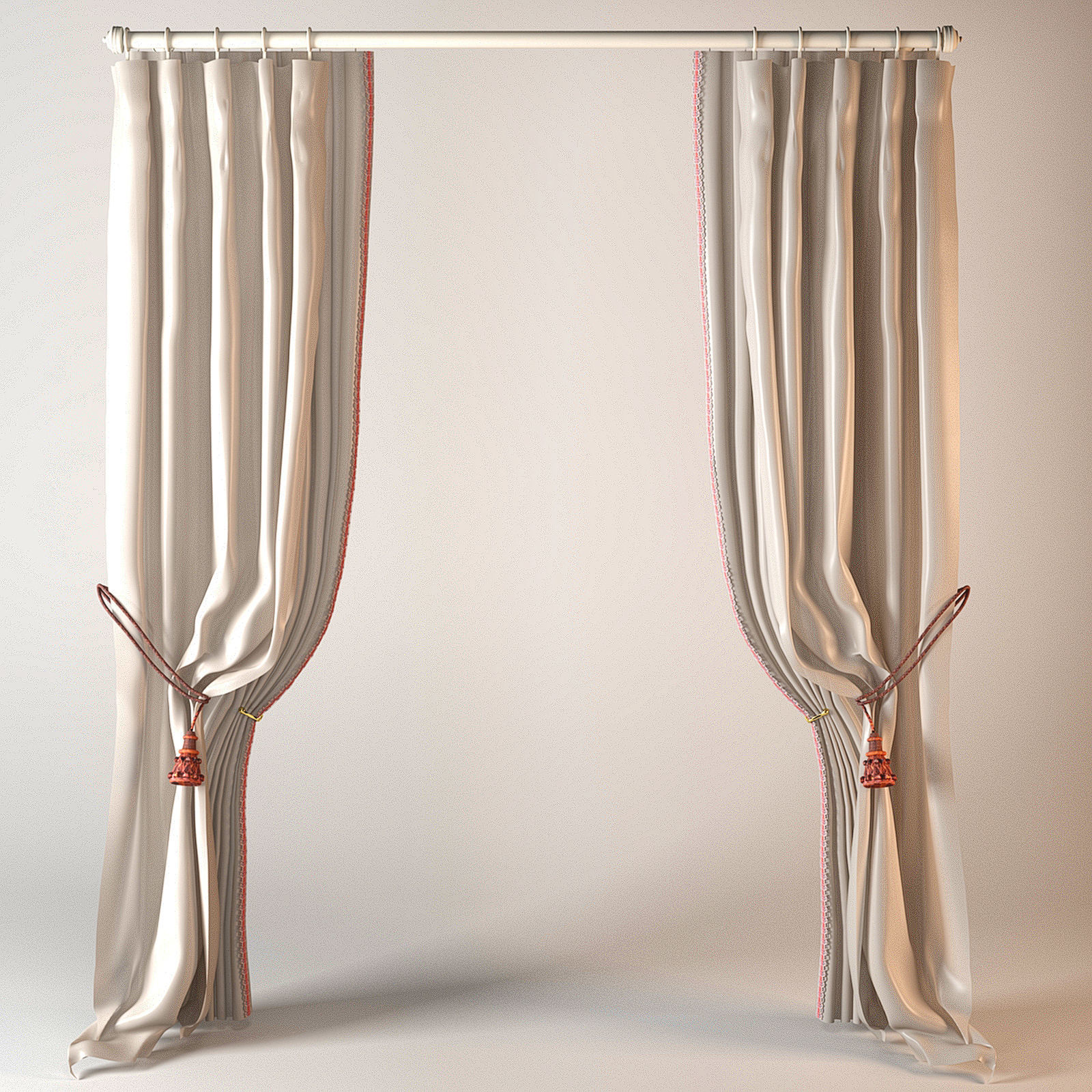 Curtains Collection curtain with gold trim 3D model_22