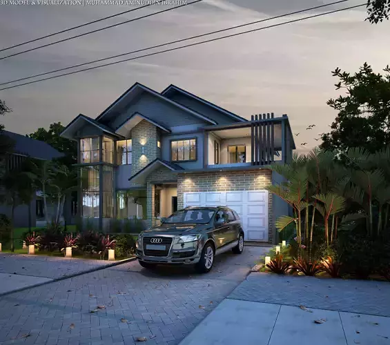 2 Storey Bungalow 3D Model